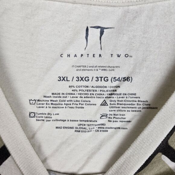 IT Chapter Two Mens Short Sleeve Pennywise Costume T-Shirt 3XL Halloween Horror - Picture 3 of 3
